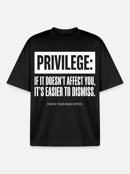 Privilege Quote Check Your Blind Spots - Boxy Heavyweight Unisex Organic T-Shirt by Stanley/Stella - black
