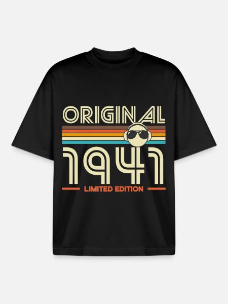 Original 1941 Limited Edition - Boxy Heavyweight Unisex Organic T-Shirt by Stanley/Stella - black