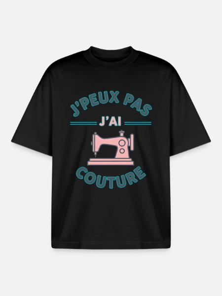 I can't I have sewing - Boxy Heavyweight Unisex Organic T-Shirt by Stanley/Stella - black