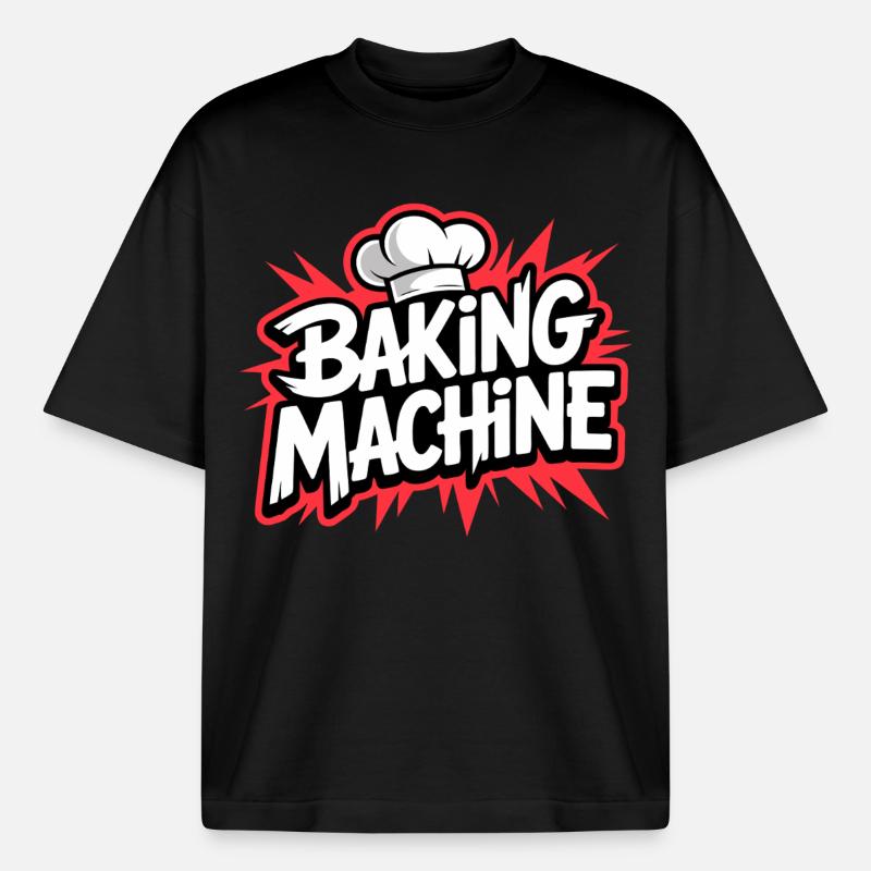 Baking Machine Fun - Heavyweight Unisex Boxy T-Shirt von stanley/stella	 - Schwarz
