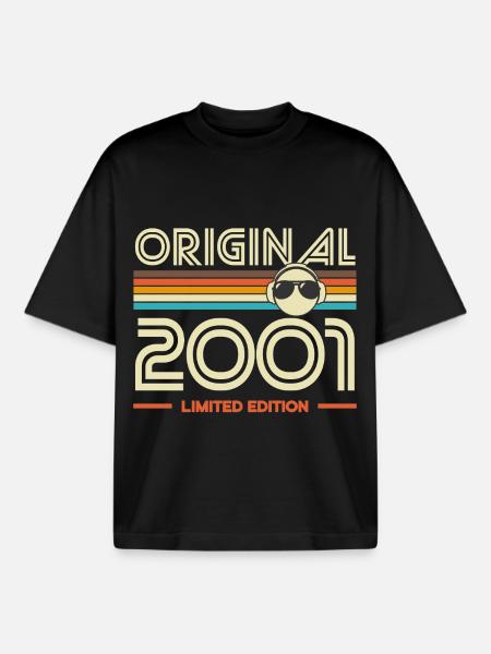 Original 2001 Edition Retro - T-shirt unisexe boxy épais biologique Stanley/Stella - noir