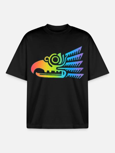 Mehrfarbiger Stammesvogelkopf - Boxy Heavyweight Unisex Organic T-Shirt von Stanley/Stella - Schwarz