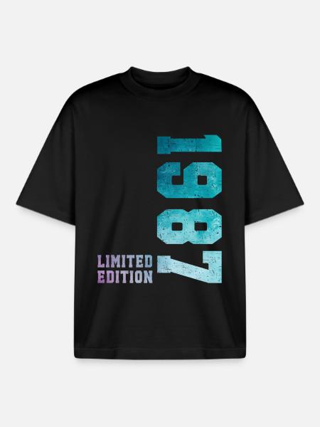 1987 Limited Edition 39 Years Anniversary - Boxy Heavyweight Unisex Organic T-Shirt by Stanley/Stella - black