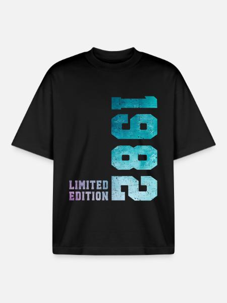 1982 Limited Edition 44 Years Anniversary - Boxy Heavyweight Unisex Organic T-Shirt by Stanley/Stella - black