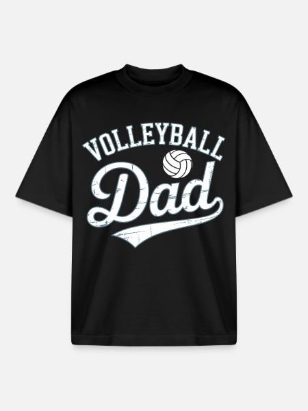 Papa Volleyball T-Shirt Geschenkidee - Boxy Heavyweight Unisex Organic T-Shirt von Stanley/Stella - Schwarz