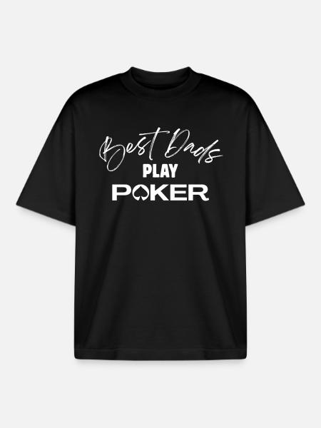 T-shirt poker - best dads play poker  - T-shirt unisexe boxy épais biologique Stanley/Stella - noir
