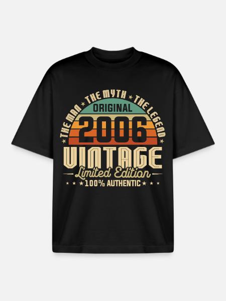 2006 Original Vintage Geburtstag Geschenk - Boxy Heavyweight Unisex Organic T-Shirt von Stanley/Stella - Schwarz