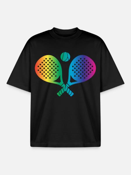 Padel Sport - Boxy Heavyweight Unisex Organic T-Shirt by Stanley/Stella - black