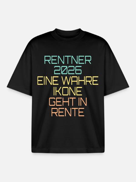 Pensioner 2026 Icon Pension - Boxy Heavyweight Unisex Organic T-Shirt by Stanley/Stella - black