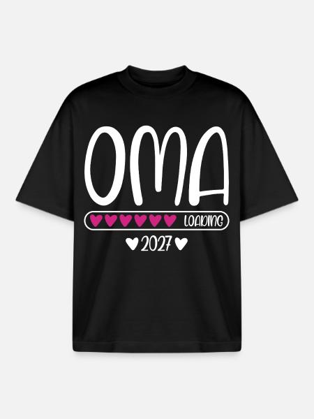 Grandma 2027 loading heart loading bar - Boxy Heavyweight Unisex Organic T-Shirt by Stanley/Stella - black