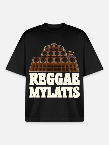 Reggae Mylatis - Boxy Heavyweight Unisex Organic T-Shirt by Stanley/Stella - black