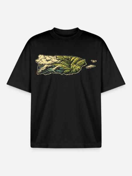 Puerto Rico Boricua - Boxy Heavyweight Unisex Organic T-Shirt von Stanley/Stella - Schwarz