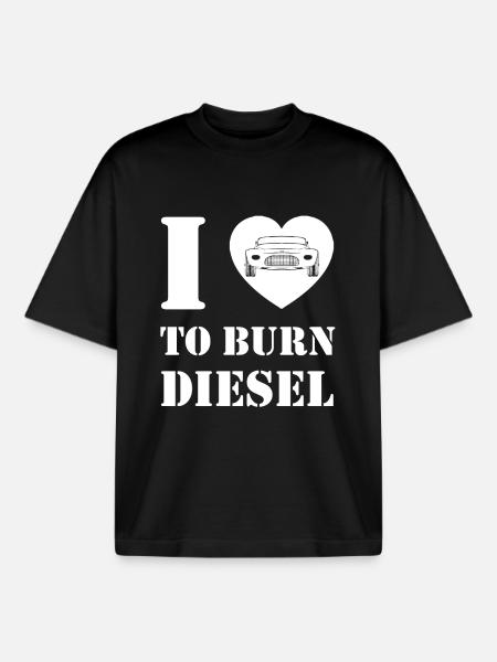 I love diesel combustion - Boxy Heavyweight Unisex Organic T-Shirt by Stanley/Stella - black