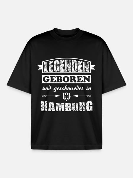 Légendes nées à Hambourg - T-shirt unisexe boxy épais biologique Stanley/Stella - noir