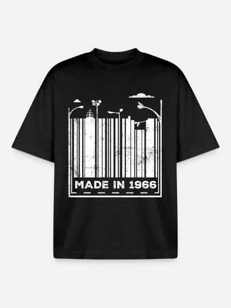 Millésime 1966 - T-shirt unisexe boxy épais biologique Stanley/Stella - noir