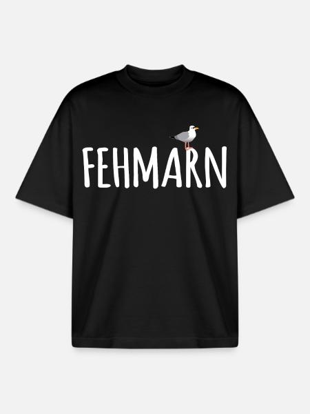 Fehmarn Möwe - Boxy Heavyweight Unisex Organic T-Shirt von Stanley/Stella - Schwarz