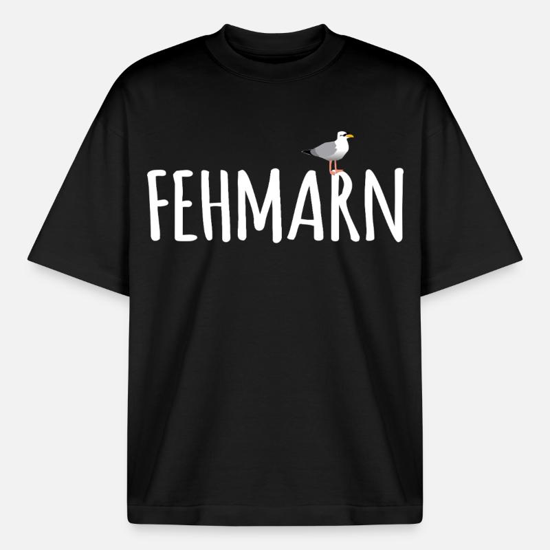 Fehmarn Möwe - Boxy Heavyweight Unisex Organic T-Shirt von Stanley/Stella - Schwarz