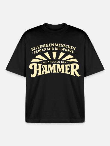 Bei_manchen_menschen_fehlt_mir_der_Hammer - Boxy Heavyweight Unisex Organic T-Shirt by Stanley/Stella - black