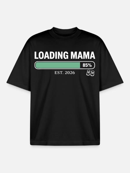 Loading Mom 2026 Pregnancy - Boxy Heavyweight Unisex Organic T-Shirt by Stanley/Stella - black