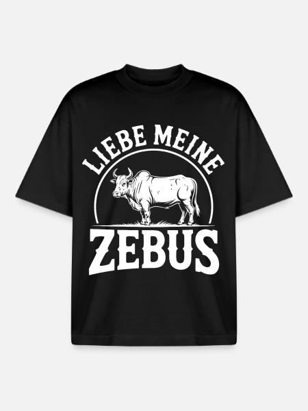 Love My Zebus Logo - Boxy Heavyweight Unisex Organic T-Shirt by Stanley/Stella - black