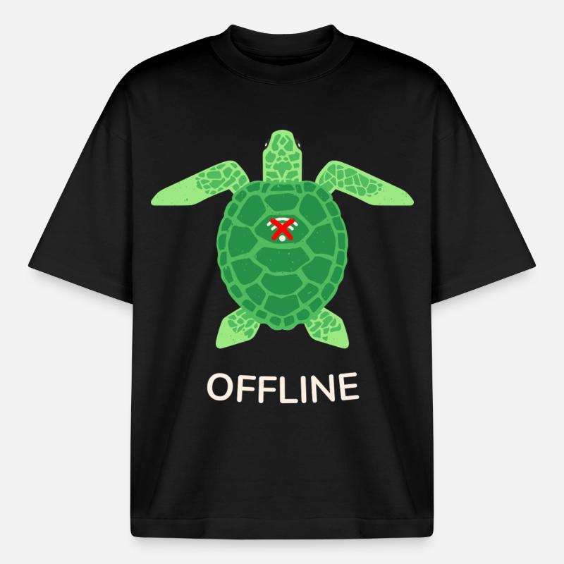 Offline-Modus Turtle - Boxy Heavyweight Unisex Organic T-Shirt von Stanley/Stella - Schwarz