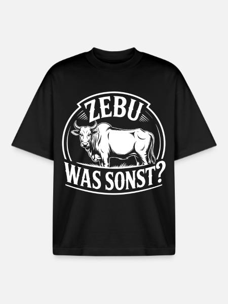 Zebu What else? Round badge - Boxy Heavyweight Unisex Organic T-Shirt by Stanley/Stella - black