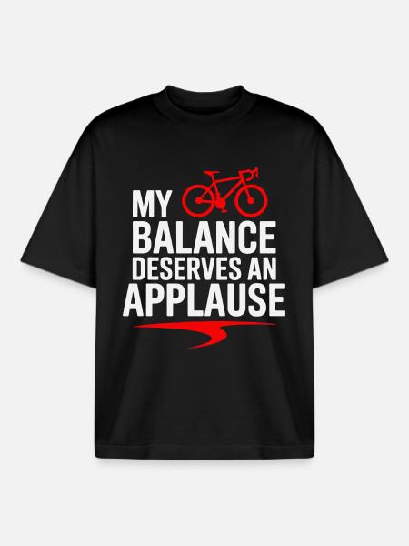 Professional Bicycle Acrobatics Performance Art  - Boxy Heavyweight Unisex Organic T-Shirt by Stanley/Stella - black