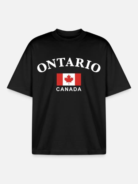Ontario, Canada - T-shirt unisexe boxy épais biologique Stanley/Stella - noir