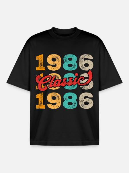 1986 Classic - Boxy Heavyweight Unisex Organic T-Shirt by Stanley/Stella - black