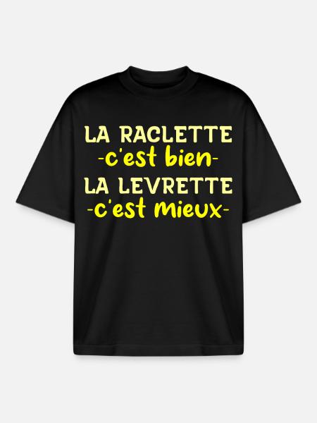 Raclette is good is better - Boxy Heavyweight Unisex Organic T-Shirt by Stanley/Stella - black