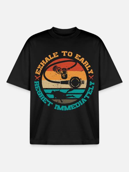 Divers Scuba Diving Diving - Boxy Heavyweight Unisex Organic T-Shirt by Stanley/Stella - black
