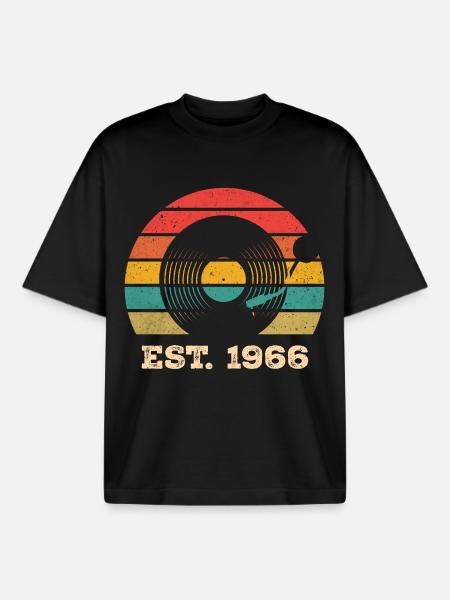 Millésime 1966 - T-shirt unisexe boxy épais biologique Stanley/Stella - noir