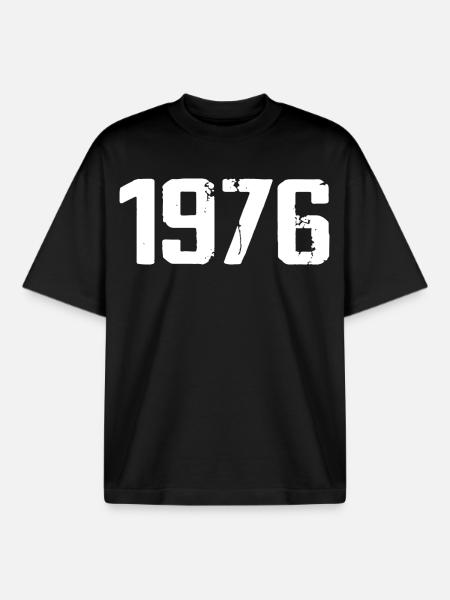 1976 - Awesome since 1976 - Boxy Heavyweight Unisex Organic T-Shirt by Stanley/Stella - black