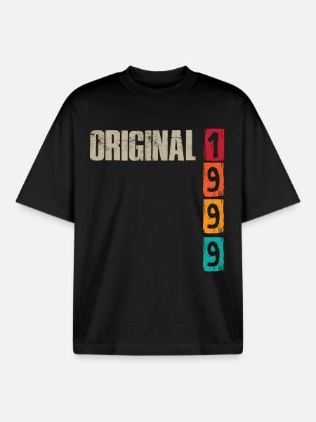 Millésime 1999 - T-shirt unisexe boxy épais biologique Stanley/Stella - noir