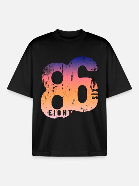 86 Eight Six 1986 - Boxy Heavyweight Unisex Organic T-Shirt von Stanley/Stella - Schwarz