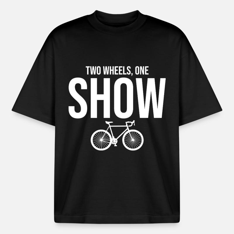 Professionel cykelakrobatik performancekunst - Stanley/Stella unisex boxy heavyweight T-shirt økologisk - sort