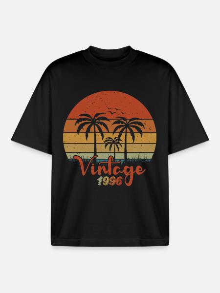 1996 30th Birthday - Boxy Heavyweight Unisex Organic T-Shirt by Stanley/Stella - black