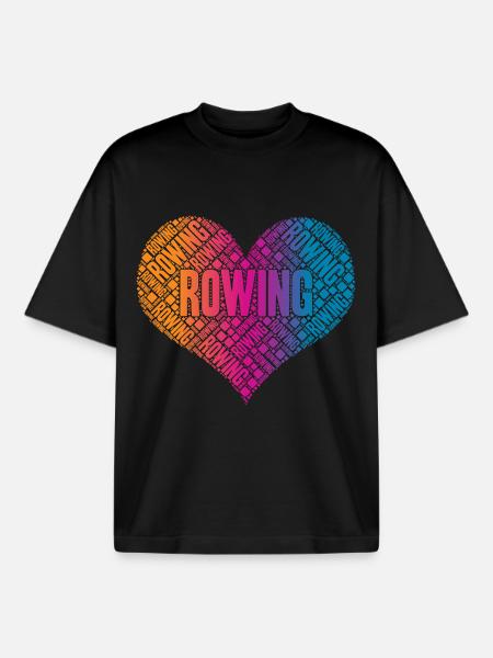 Cœur d’aviron - T-shirt unisexe boxy épais biologique Stanley/Stella - noir