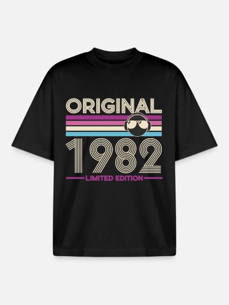 Original 1982 Retro Edition - Boxy Heavyweight Unisex Organic T-Shirt by Stanley/Stella - black