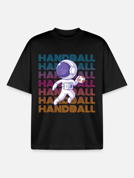 Handball Astronaut - Boxy Heavyweight Unisex Organic T-Shirt von Stanley/Stella - Schwarz