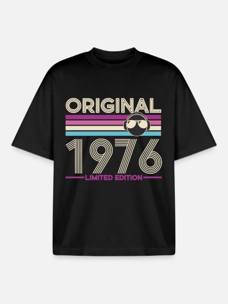 Original 1976 Edition Limitée - T-shirt unisexe boxy épais biologique Stanley/Stella - noir
