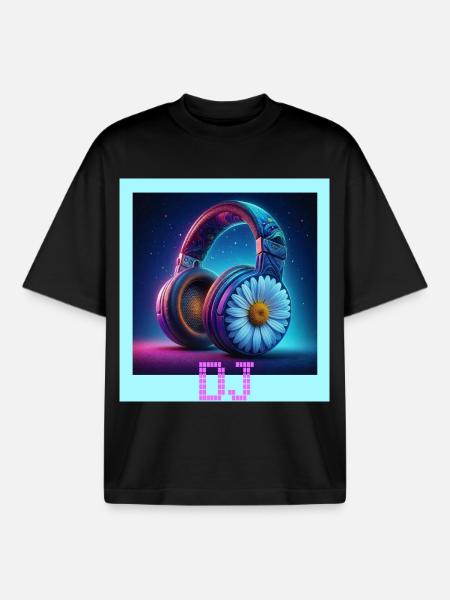 Disc jockey - Boxy Heavyweight Unisex Organic T-Shirt by Stanley/Stella - black