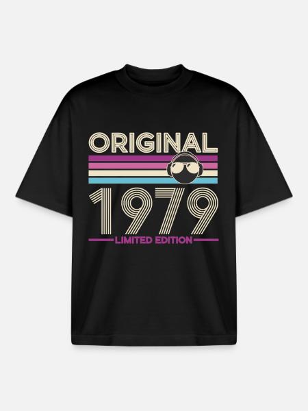 Original 1979 Limited Edition - Boxy Heavyweight Unisex Organic T-Shirt by Stanley/Stella - black