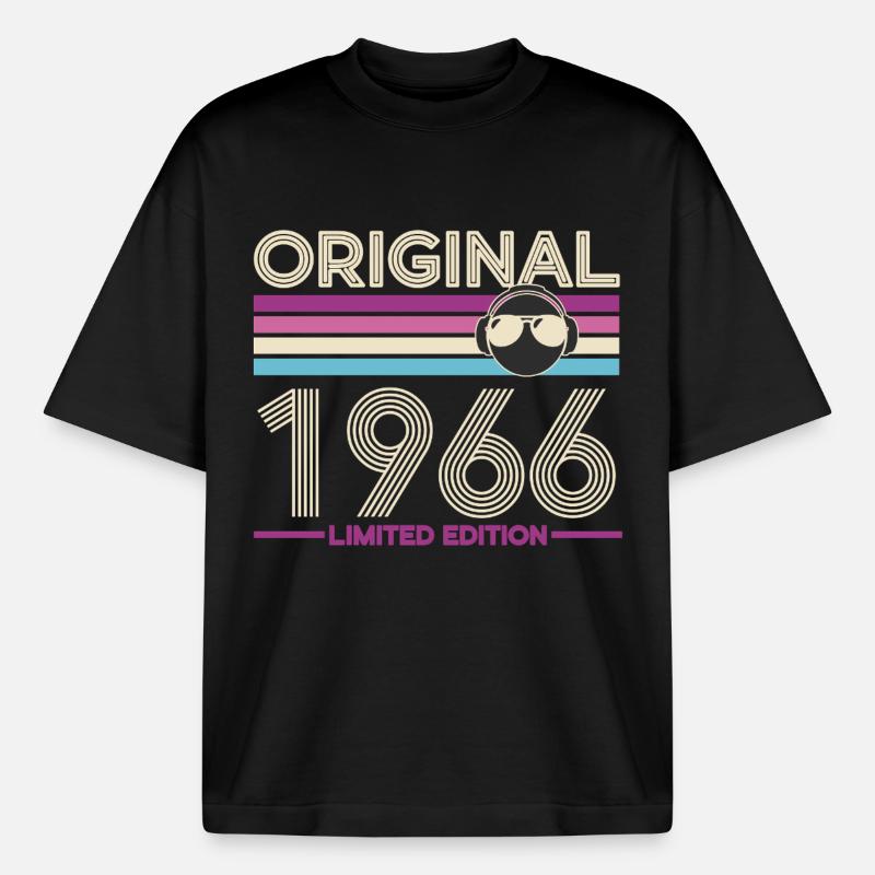 Original 1966 Édition Limitée - T-shirt unisexe boxy épais biologique Stanley/Stella - noir
