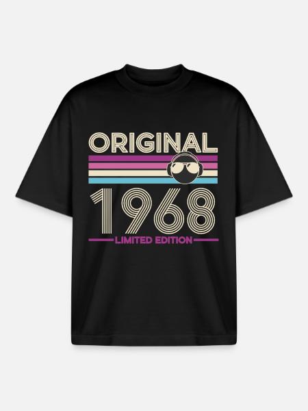 Original 1968 Limited Edition - Boxy Heavyweight Unisex Organic T-Shirt by Stanley/Stella - black