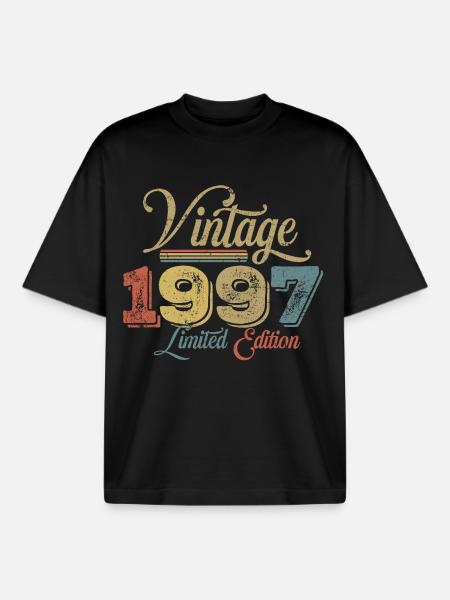 Millésime 1997 - T-shirt unisexe boxy épais biologique Stanley/Stella - noir