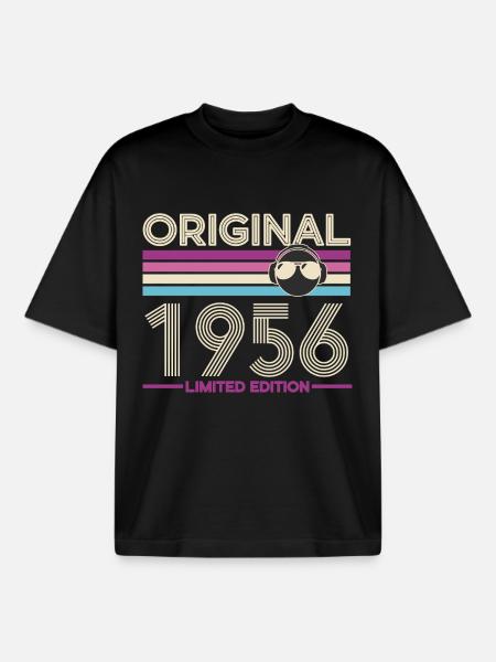 Original 1956 Limited Edition - Boxy Heavyweight Unisex Organic T-Shirt by Stanley/Stella - black