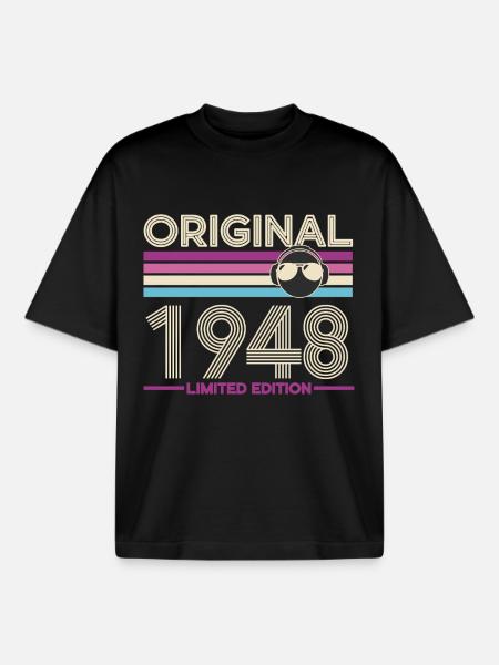 Original 1948 Limited Edition - Boxy Heavyweight Unisex Organic T-Shirt by Stanley/Stella - black