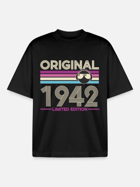 Original 1942 Limited Edition - Boxy Heavyweight Unisex Organic T-Shirt by Stanley/Stella - black