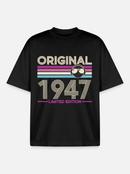Original 1947 Limited Edition - Boxy Heavyweight Unisex Organic T-Shirt by Stanley/Stella - black